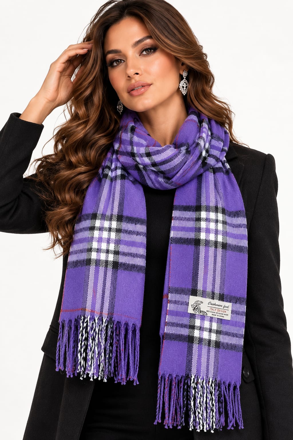 Glory Max Classic Plaid Scarf Unisex Winter Tartan Soft Cashmere Feel
