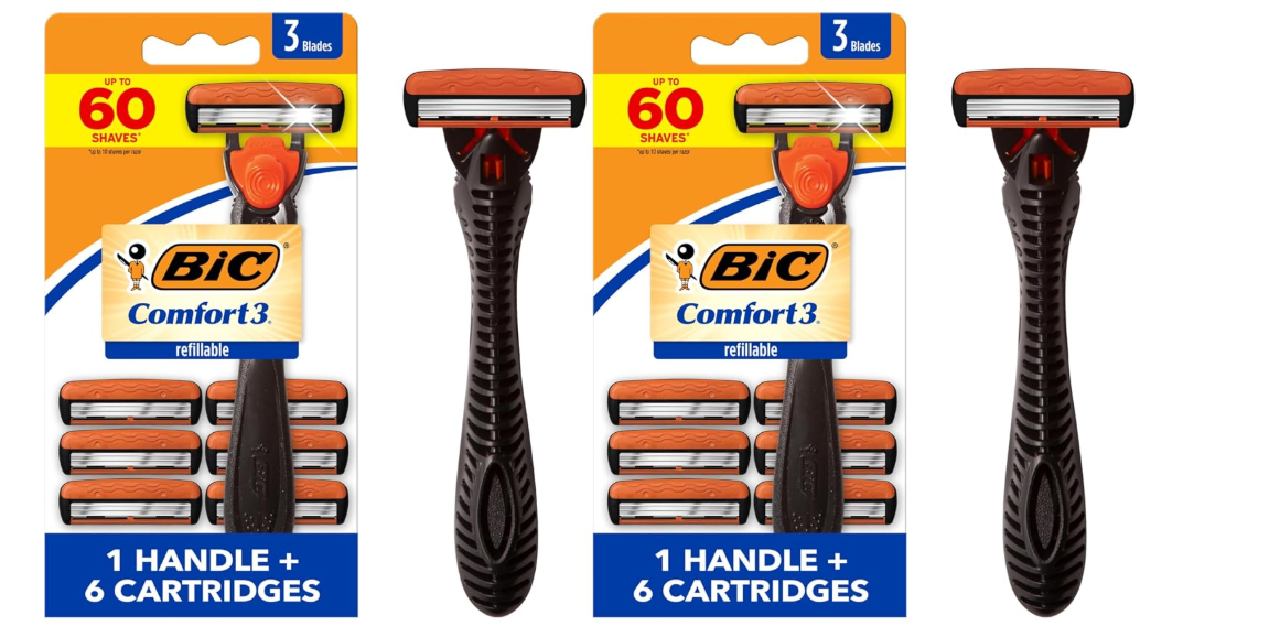 Bic Comfort 3 Refillable Razors For Men Pack Of 12 Triple Blade Razor 2pack