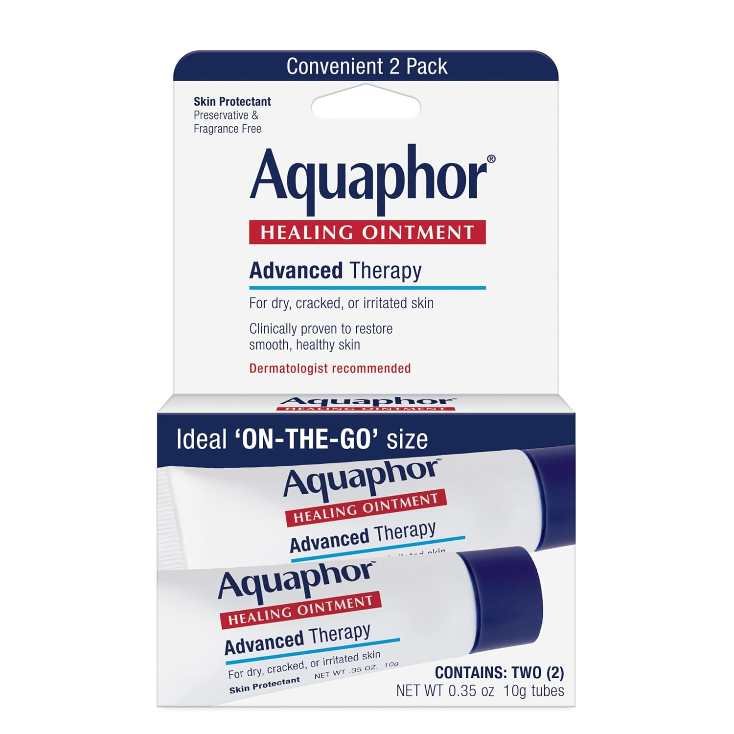 Aqua Advanced Therapy Healing Ointment Value Pack, 2 x 0.35 oz, Skin Protectant